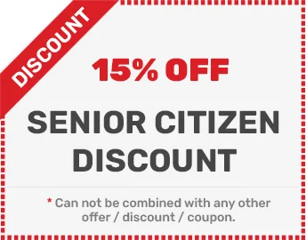 Senior Citizen Discount 15% off